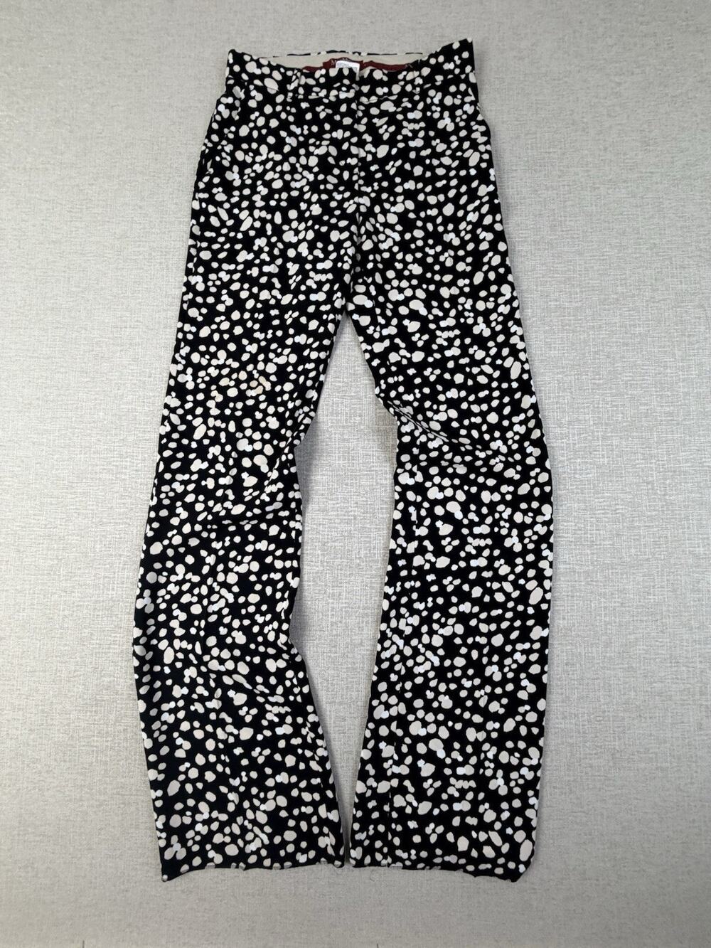 Max Mara Studio Women’s Size 4 Black White Abstract Print Wide Leg Pants